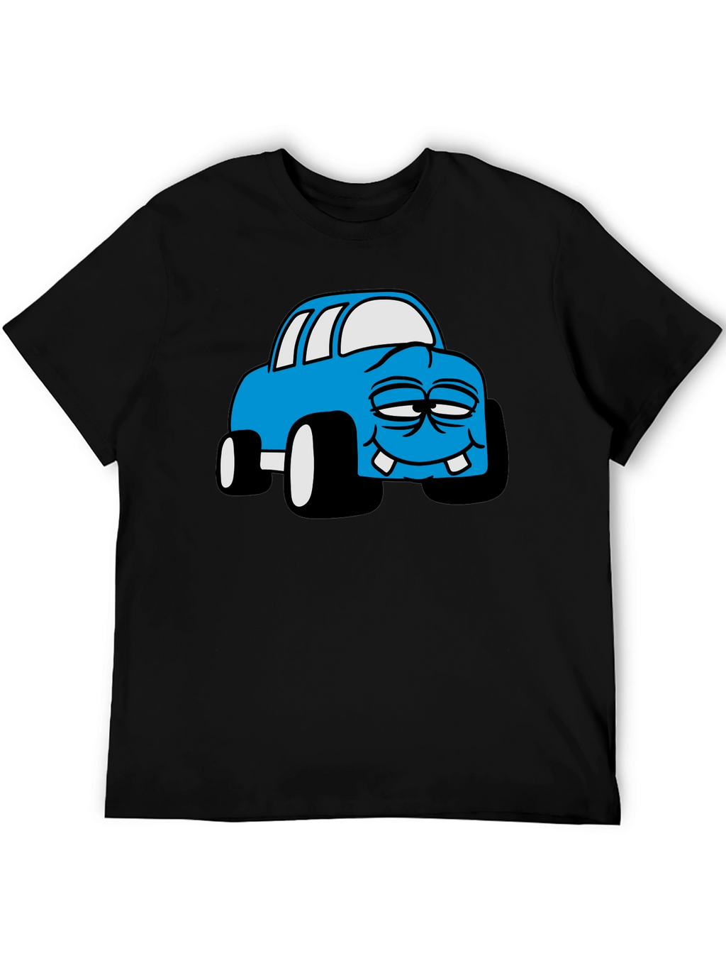 Cartoon Monster Car Graphic Black T-Shirt