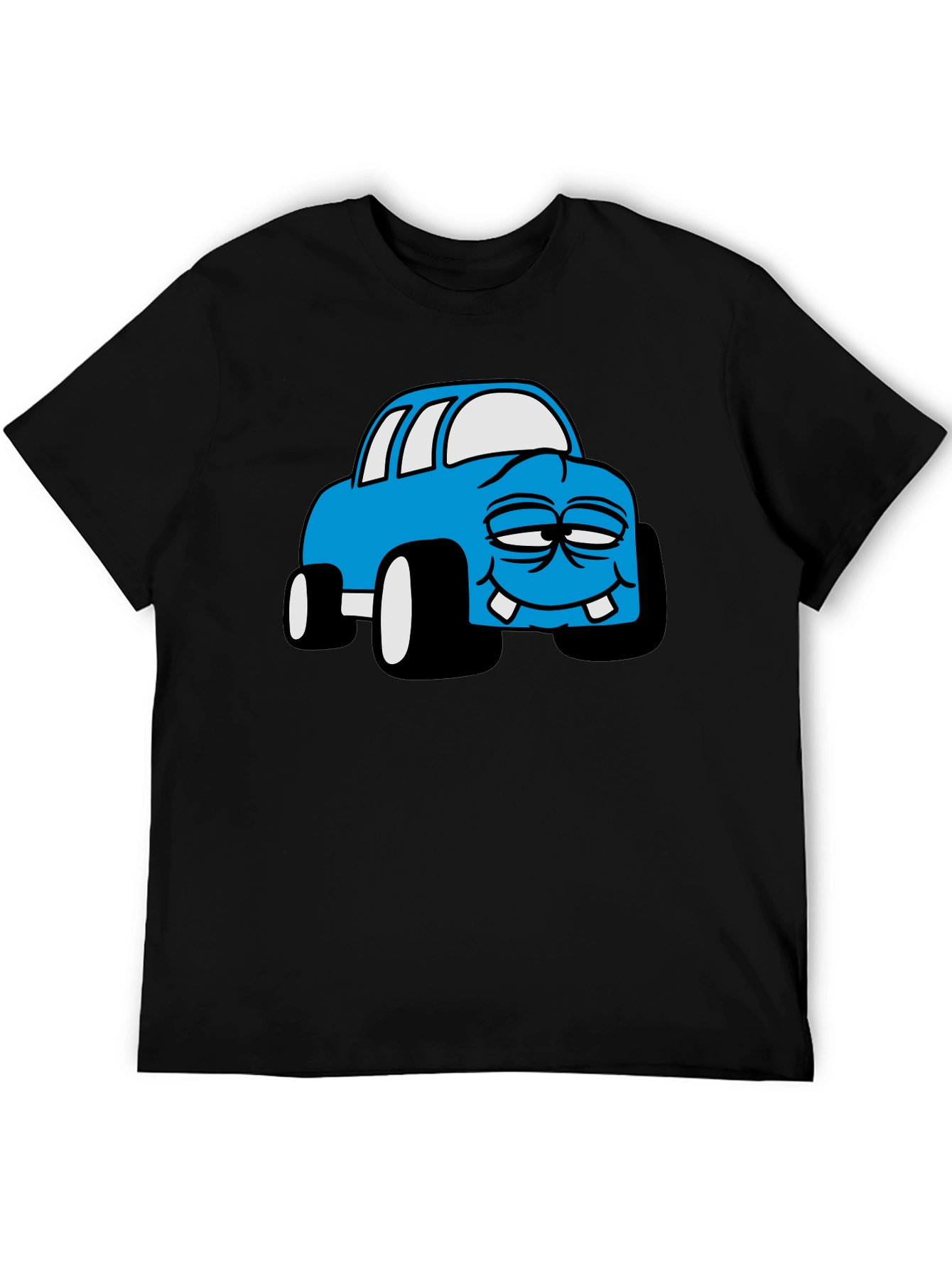 Cartoon Monster Car Graphic Black T-Shirt