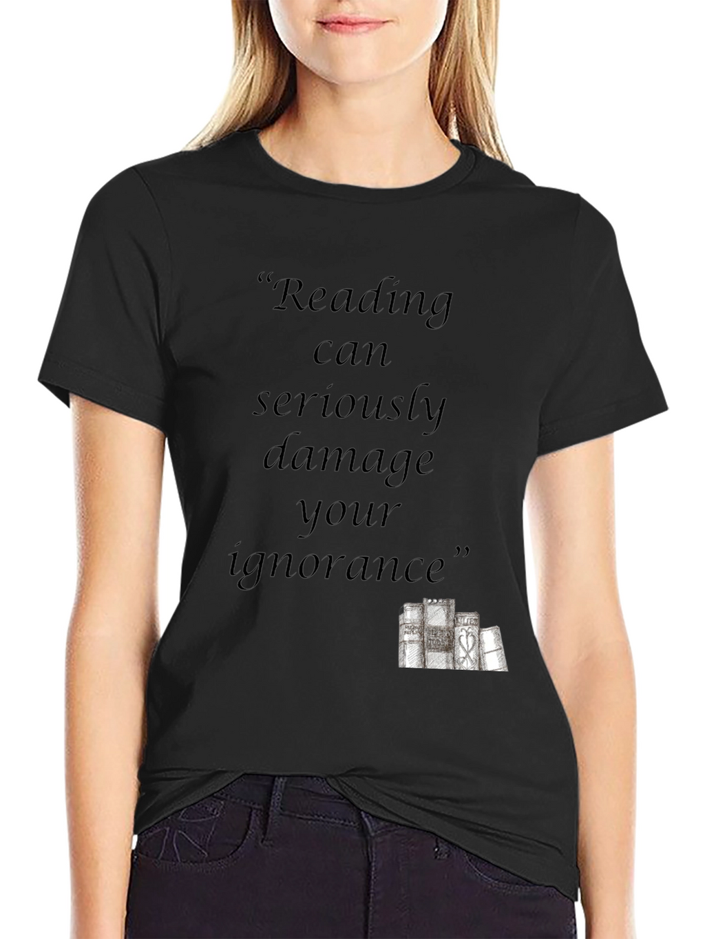 Reading Can Damage Your Ignorance Black T-Shirt