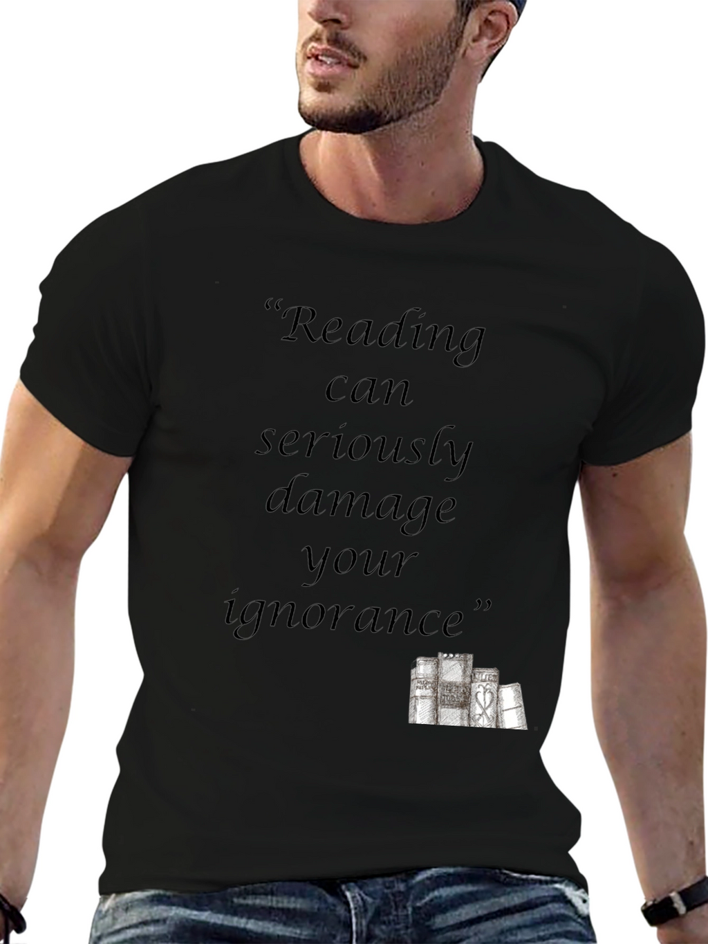 Reading Can Damage Your Ignorance Black T-Shirt
