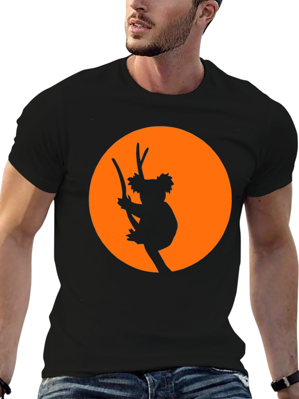 Koala Silhouette Graphic Tee - Black T-Shirt