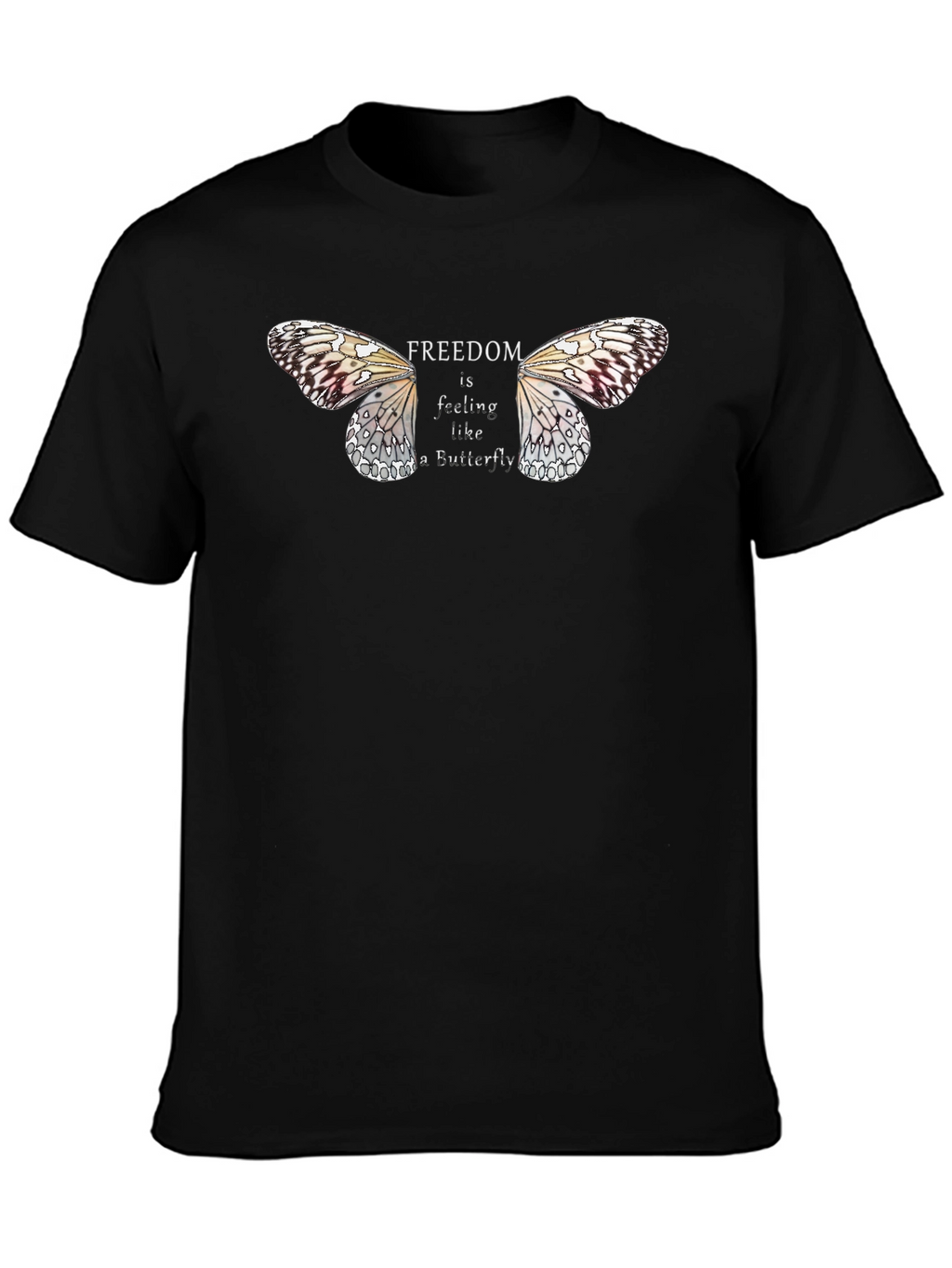 Freedom Butterfly Graphic Tee - Black Unisex T-Shirt