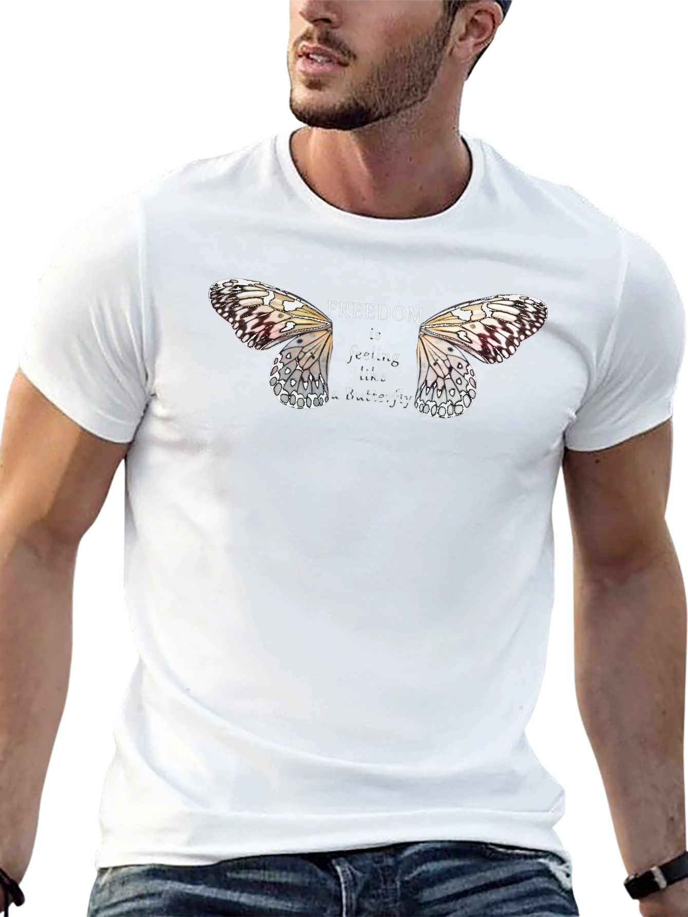 Freedom Butterfly Graphic Tee - Black Unisex T-Shirt