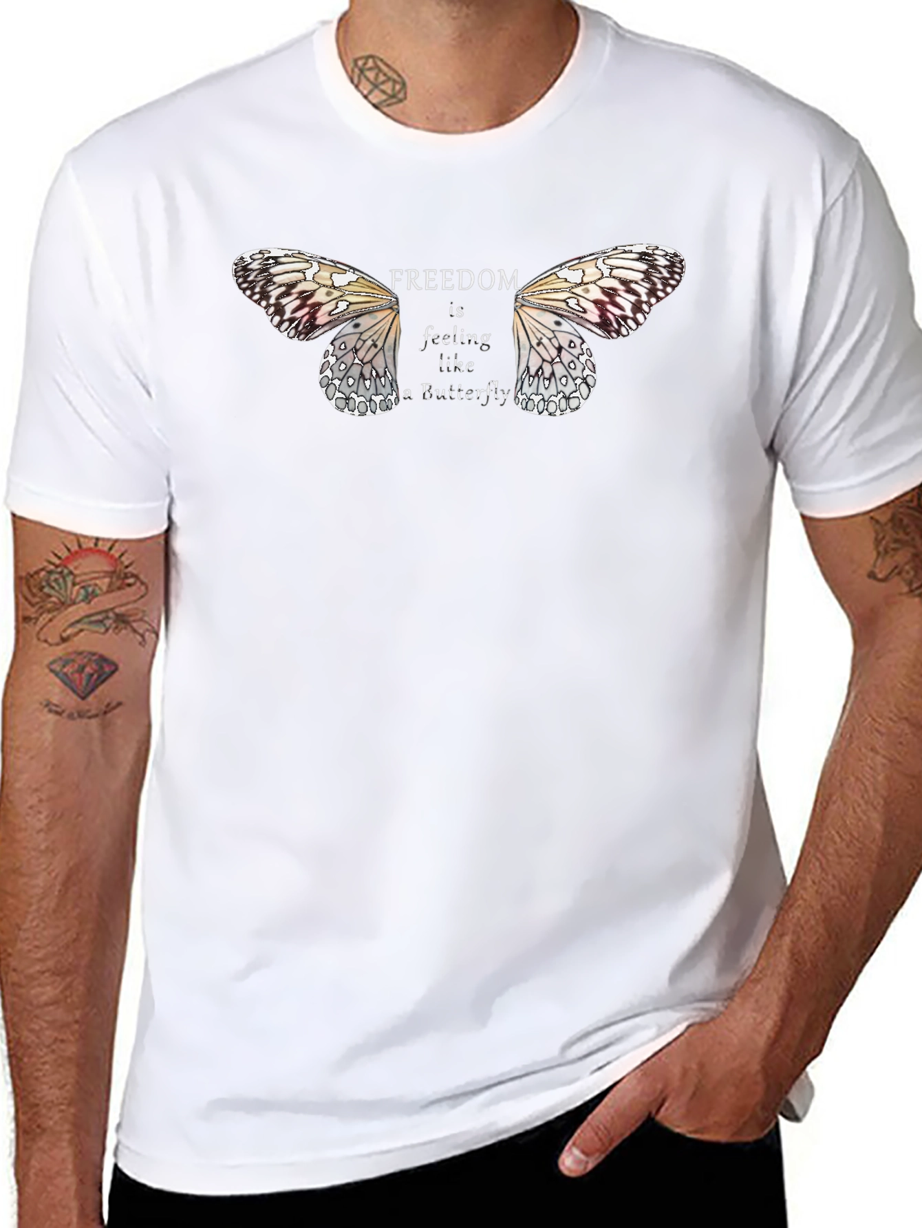 Freedom Butterfly Graphic Tee - Black Unisex T-Shirt