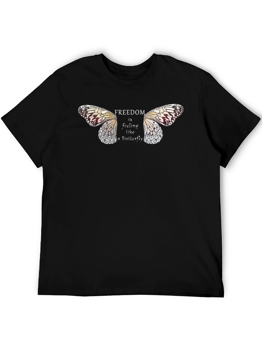 Freedom Butterfly Graphic Tee - Black Unisex T-Shirt