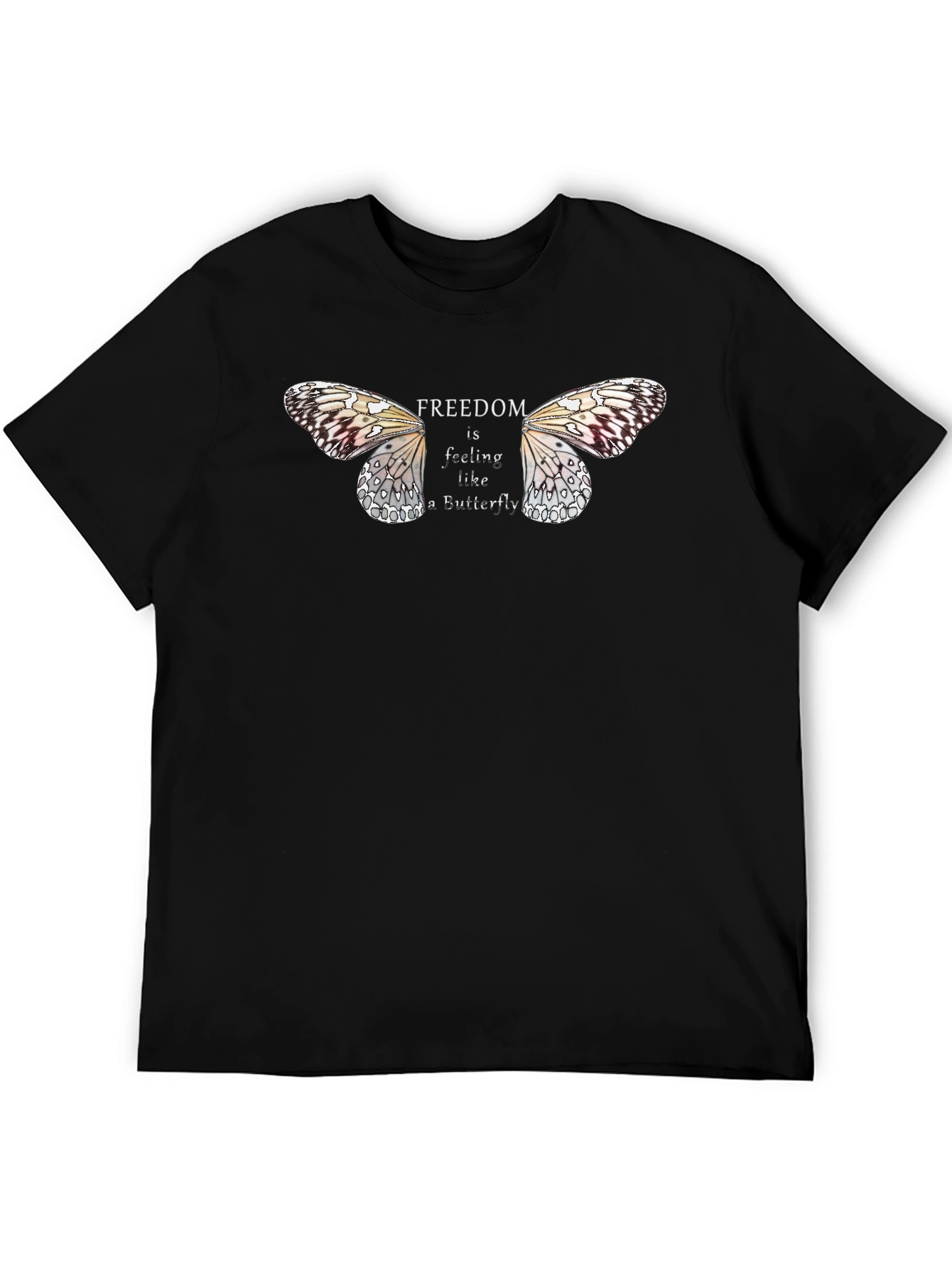 Freedom Butterfly Graphic Tee - Black Unisex T-Shirt