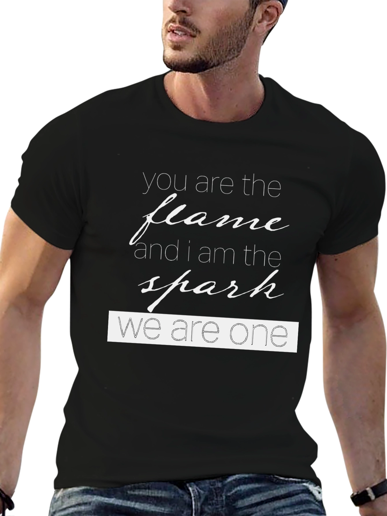 Flame & Spark Graphic Tee - Black