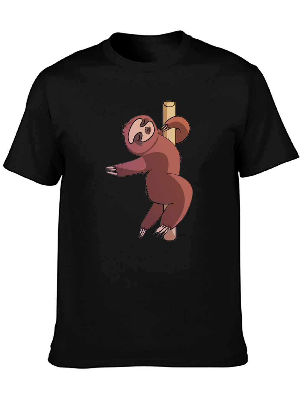 Funny Sloth Pole Dancing Black T-Shirt