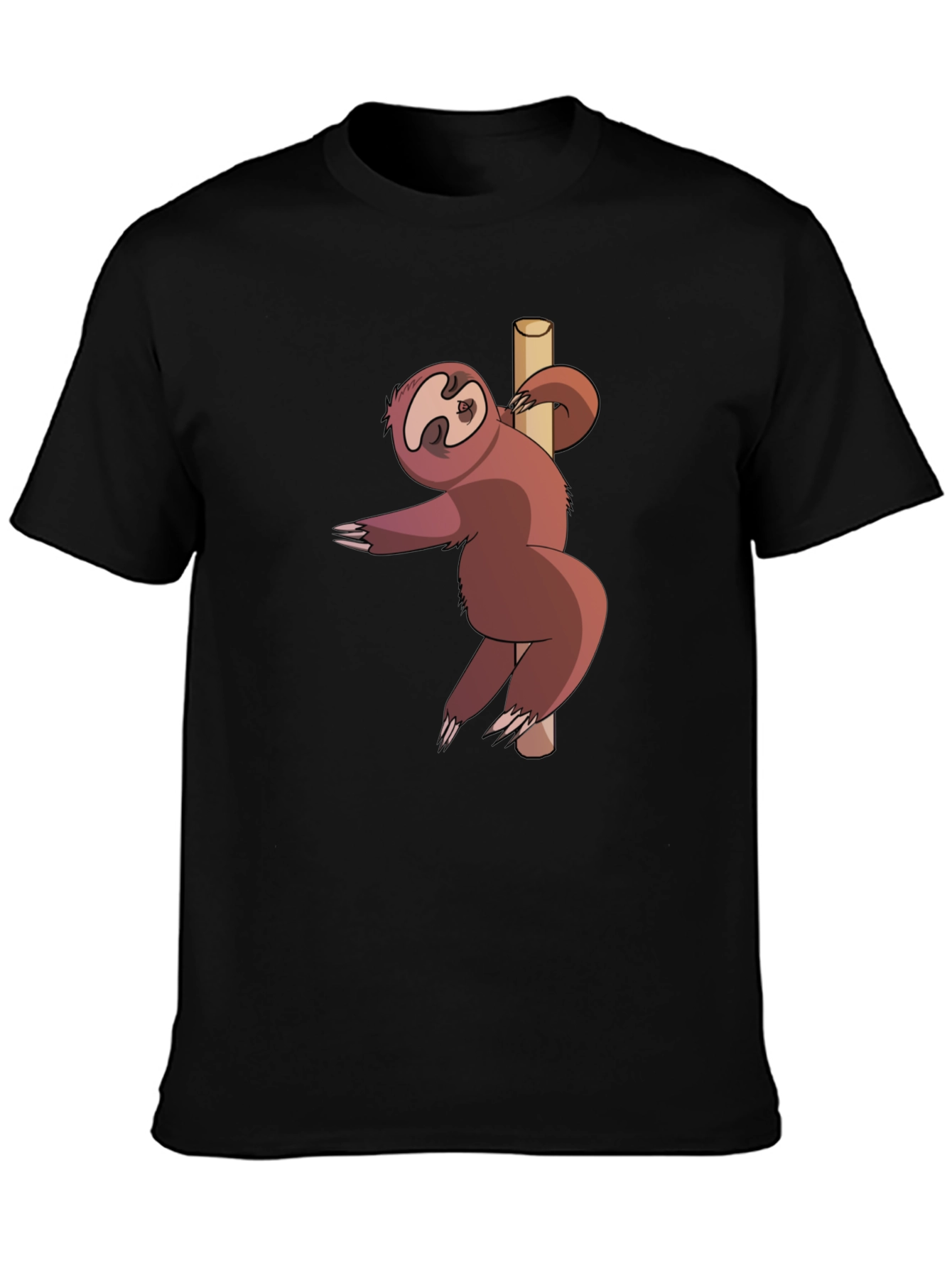 Funny Sloth Pole Dancing Black T-Shirt