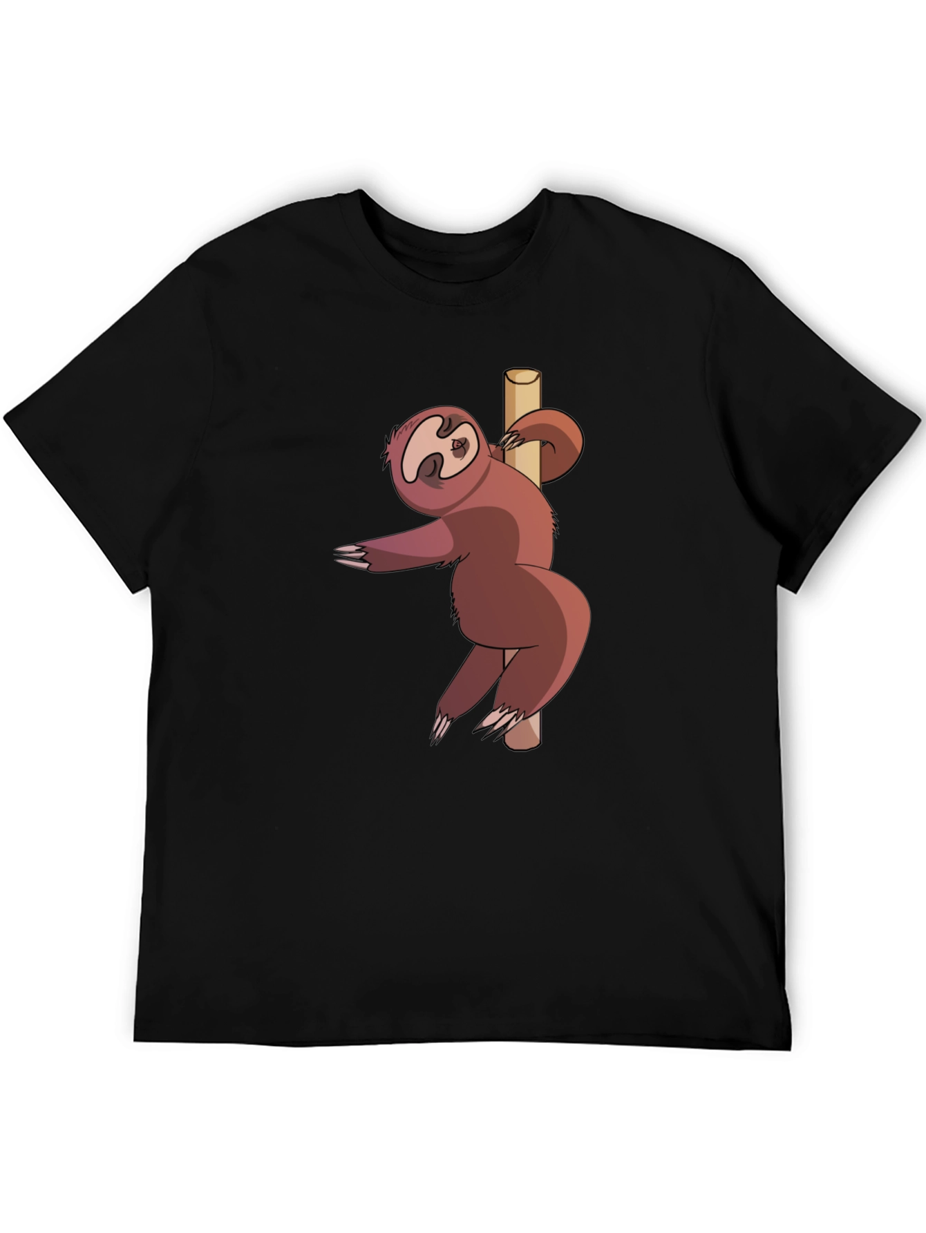 Funny Sloth Pole Dancing Black T-Shirt