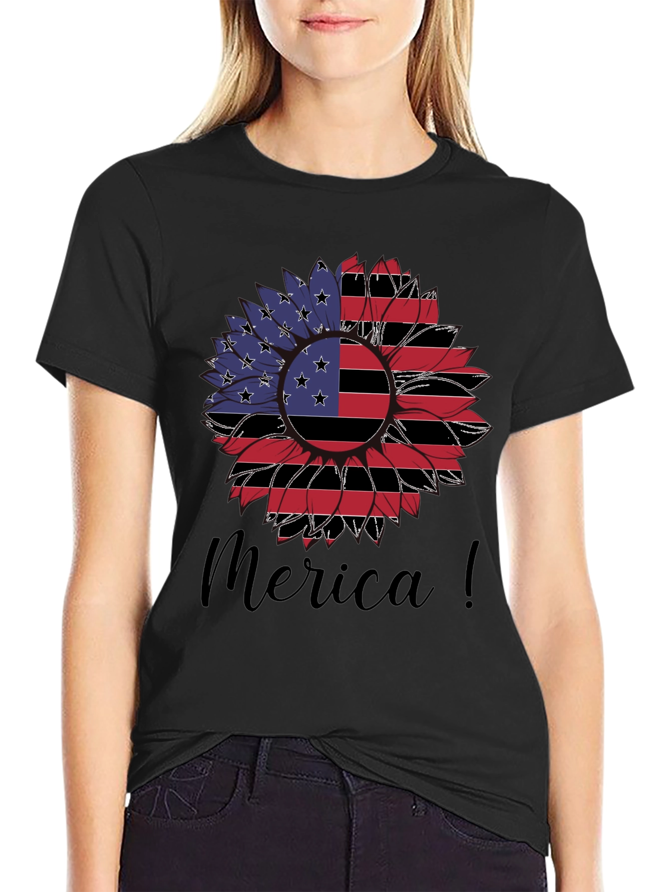 Americana Sunflower Graphic T-Shirt