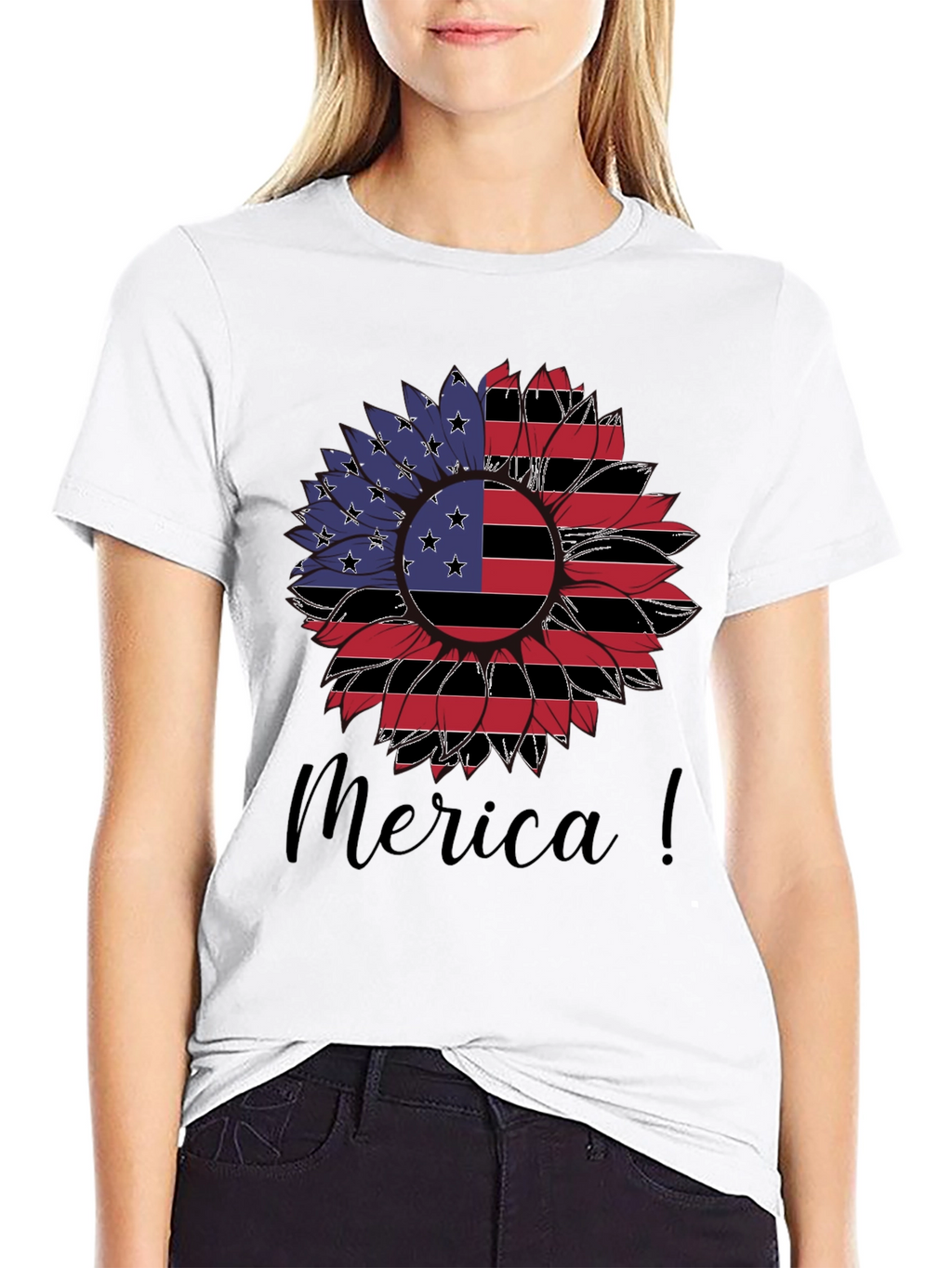 Americana Sunflower Graphic T-Shirt