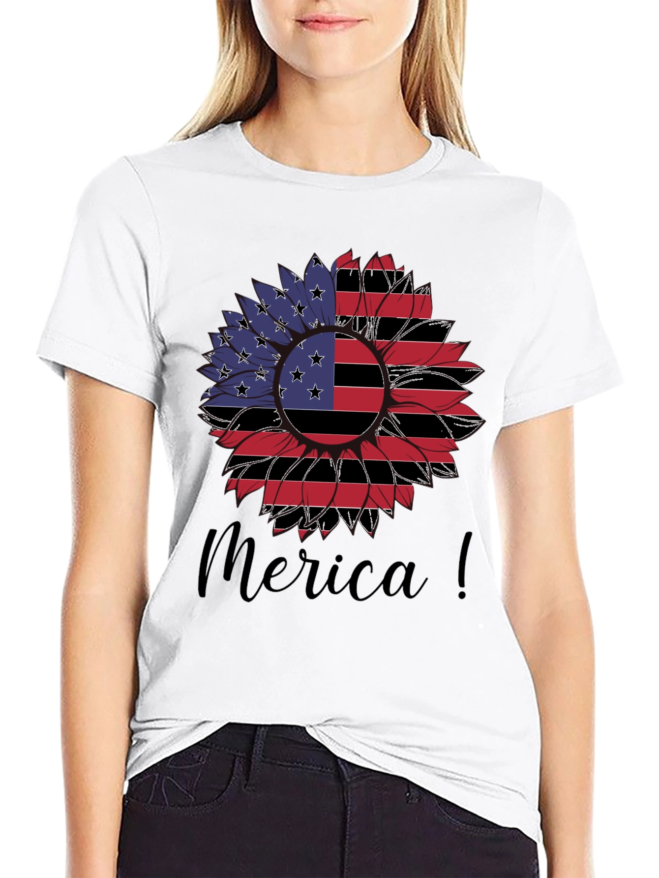 Americana Sunflower Graphic T-Shirt