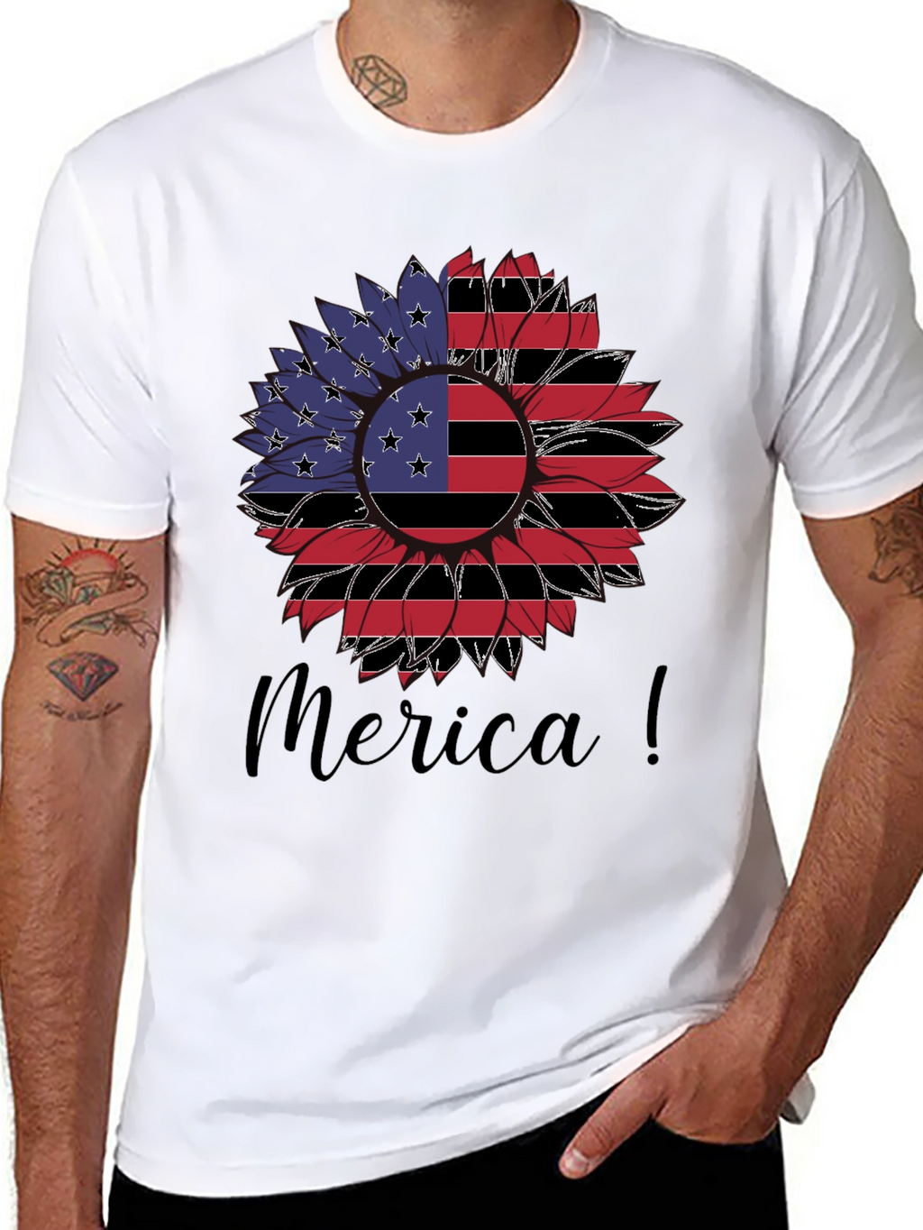 Americana Sunflower Graphic T-Shirt