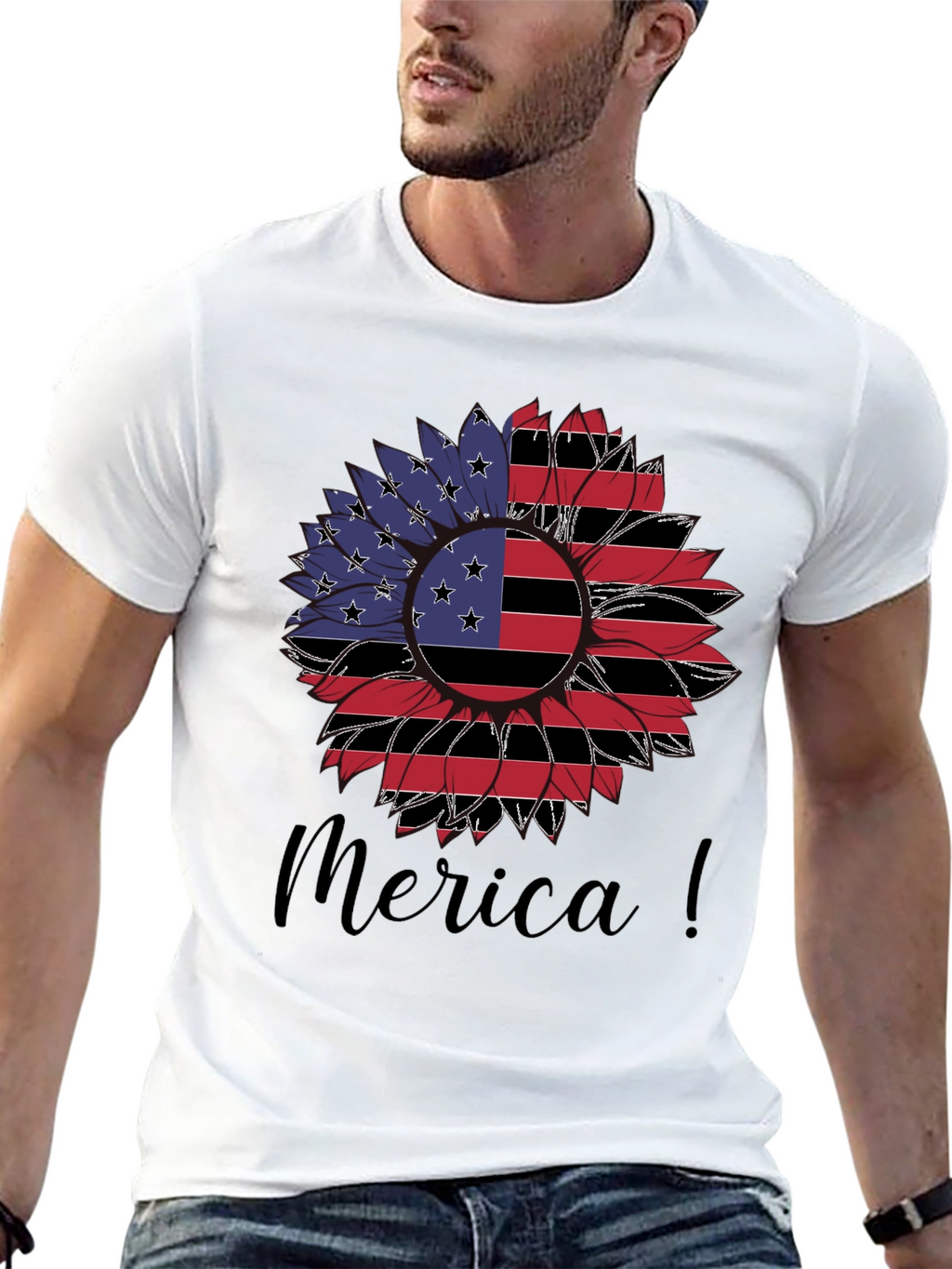 Americana Sunflower Graphic T-Shirt