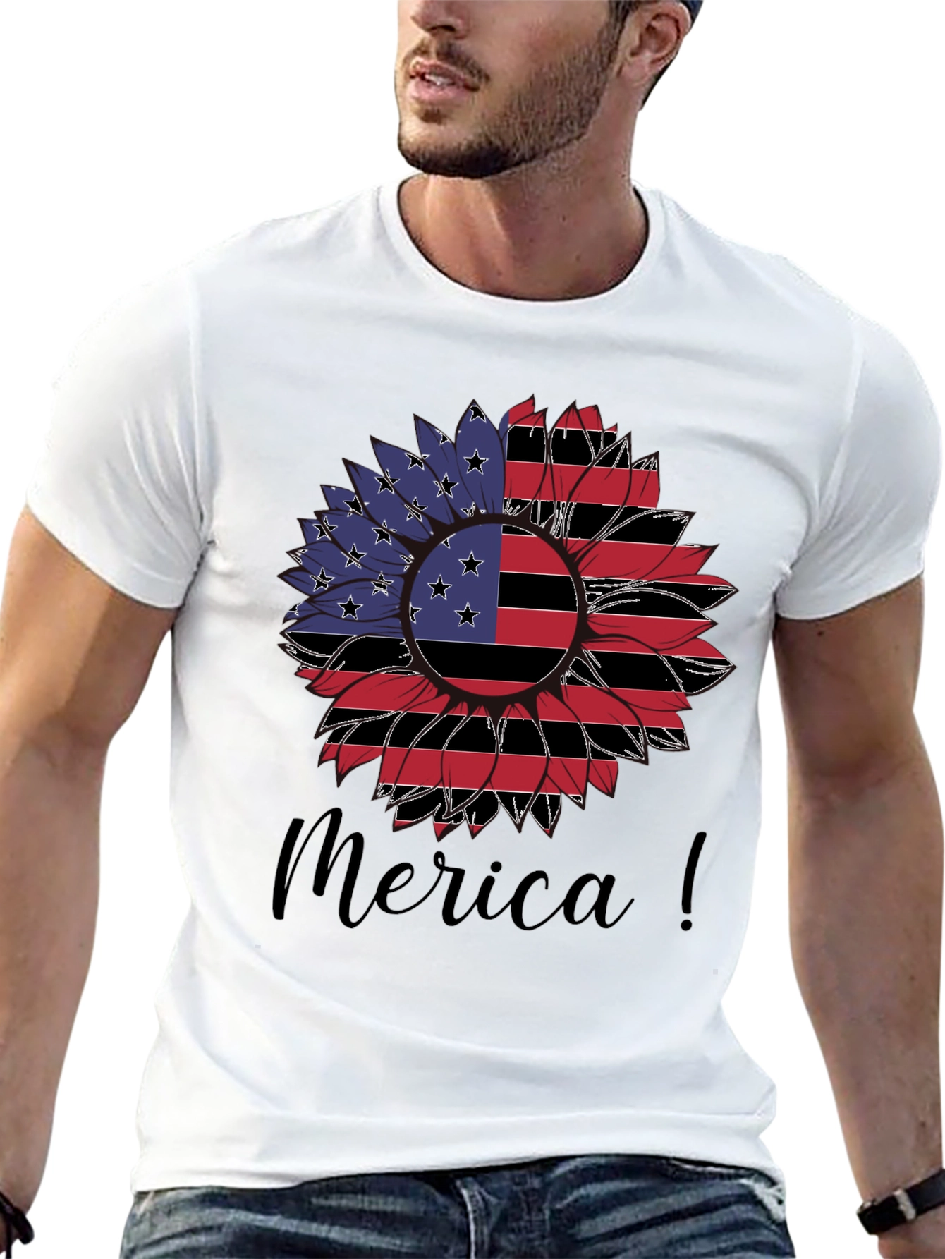 Americana Sunflower Graphic T-Shirt