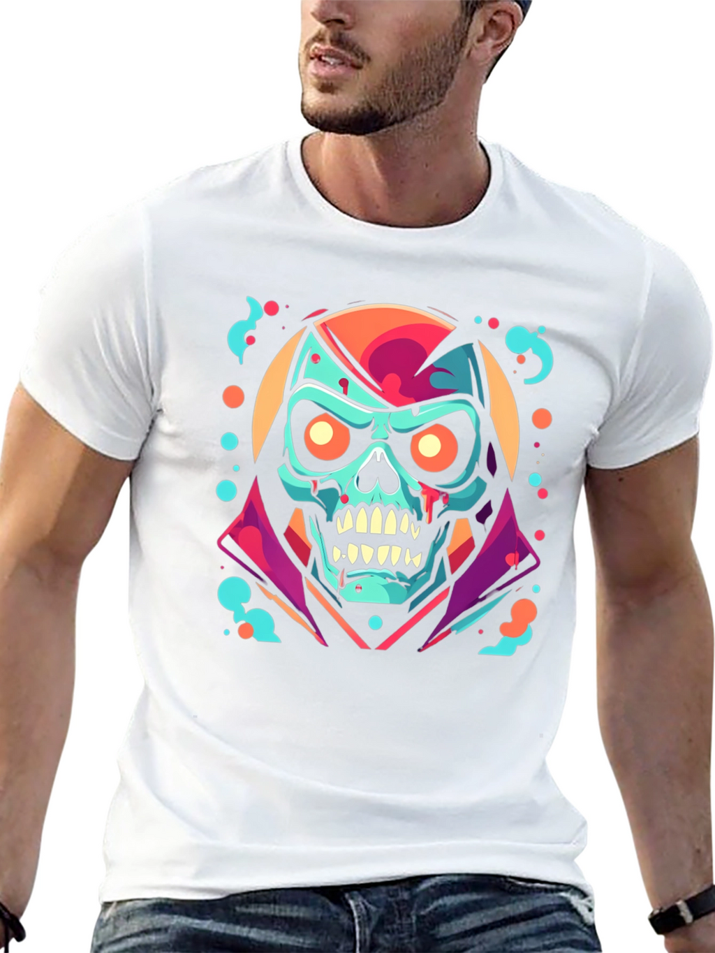 Skull Graphic T-Shirt - Unique Spooky Design
