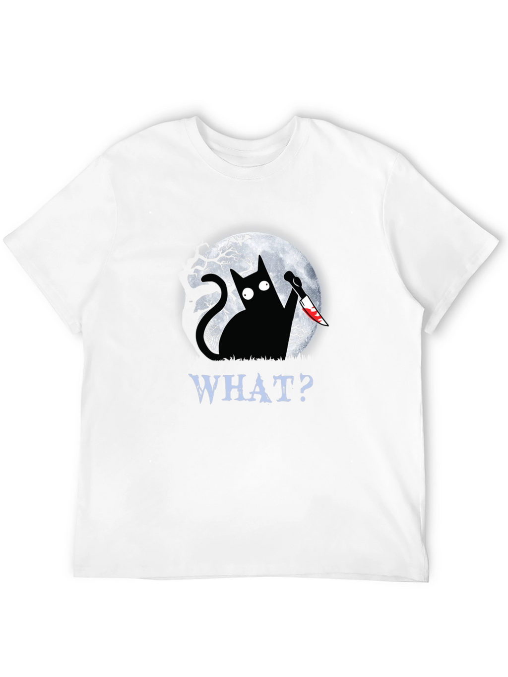 Creepy Cat Halloween Graphic T-Shirt