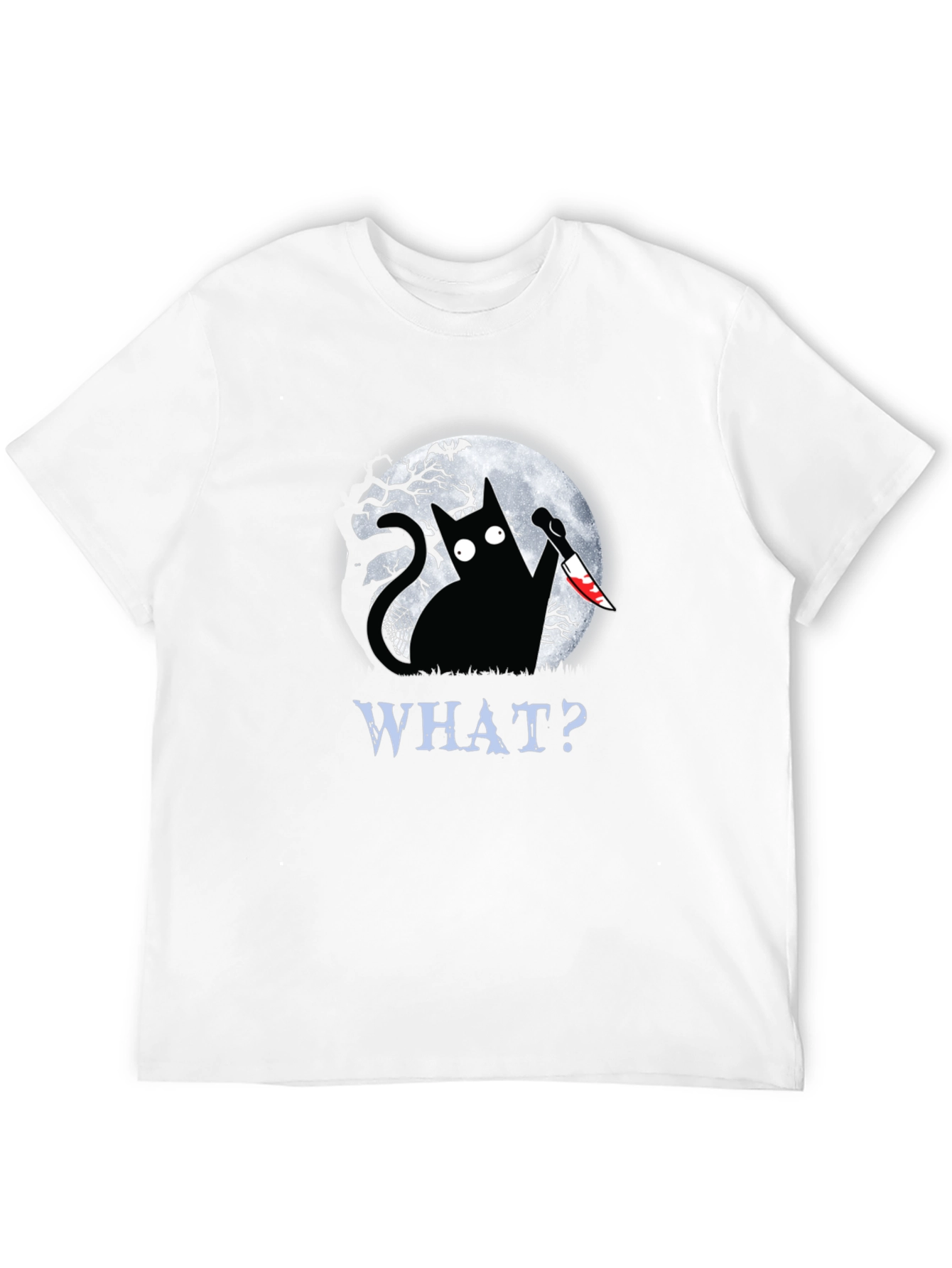 Creepy Cat Halloween Graphic T-Shirt