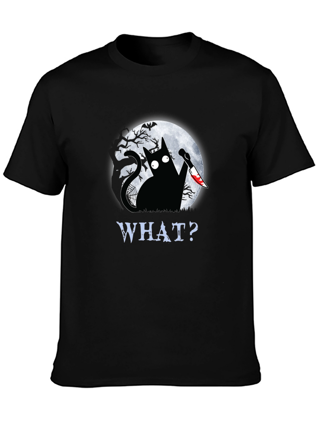 Creepy Cat Halloween Graphic T-Shirt