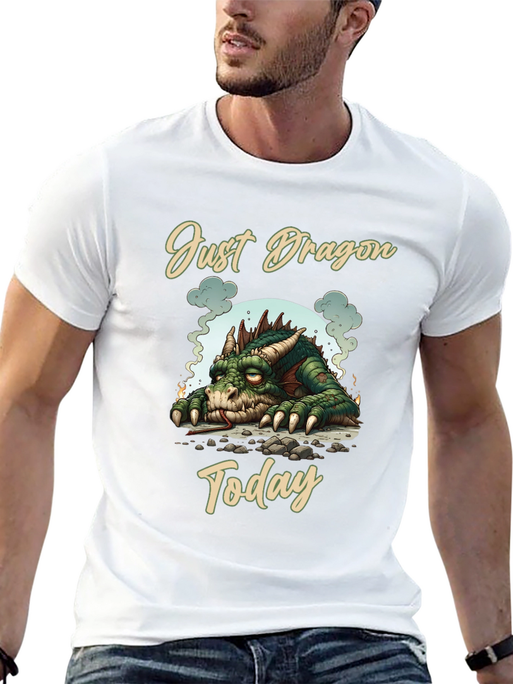 Just Dragon Today Tee Unique Graphic T-Shirt