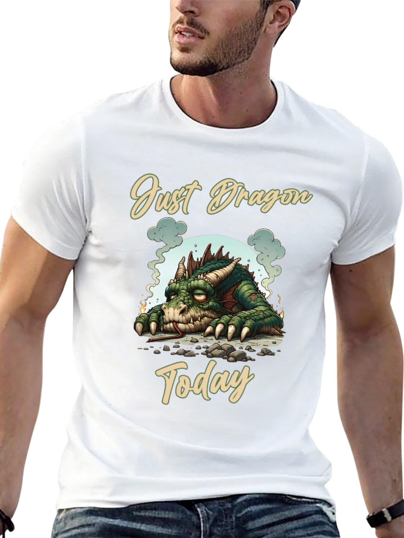 Just Dragon Today Tee Unique Graphic T-Shirt