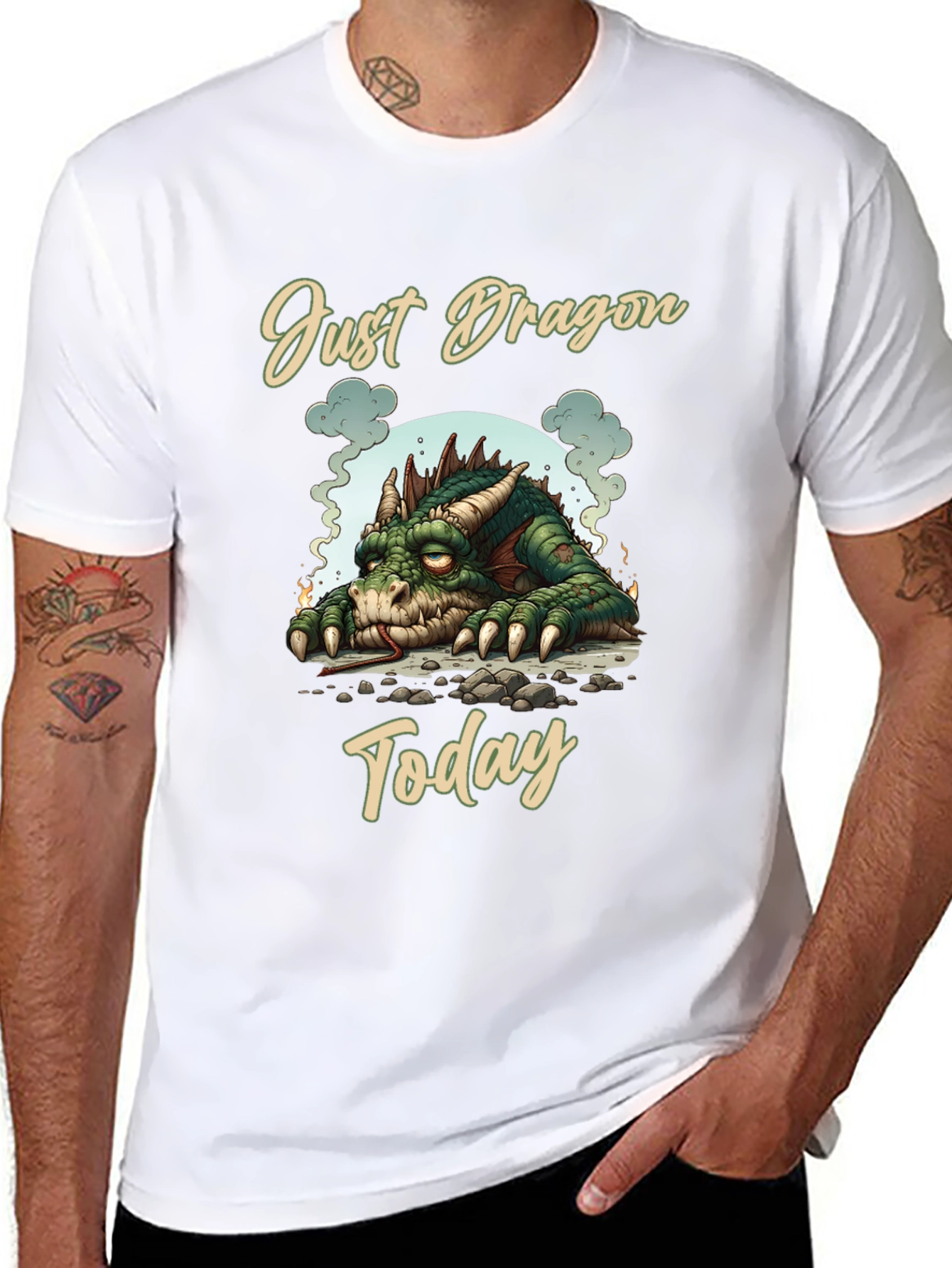 Just Dragon Today Tee Unique Graphic T-Shirt