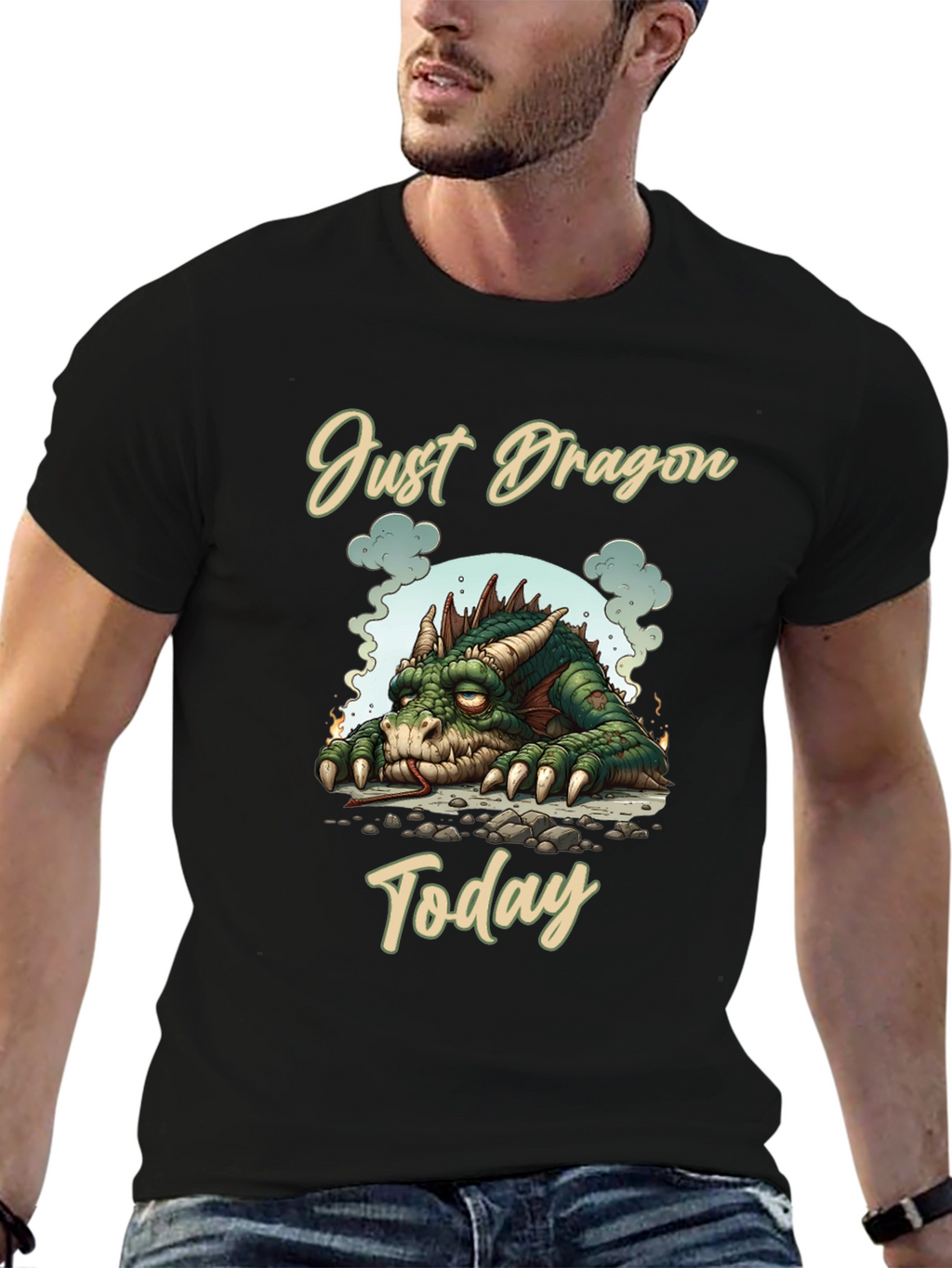 Just Dragon Today Tee Unique Graphic T-Shirt
