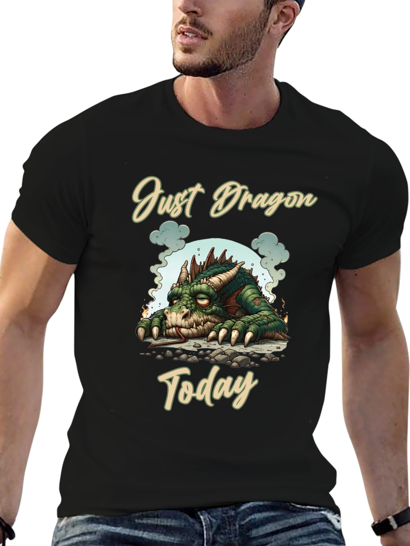 Just Dragon Today Tee Unique Graphic T-Shirt