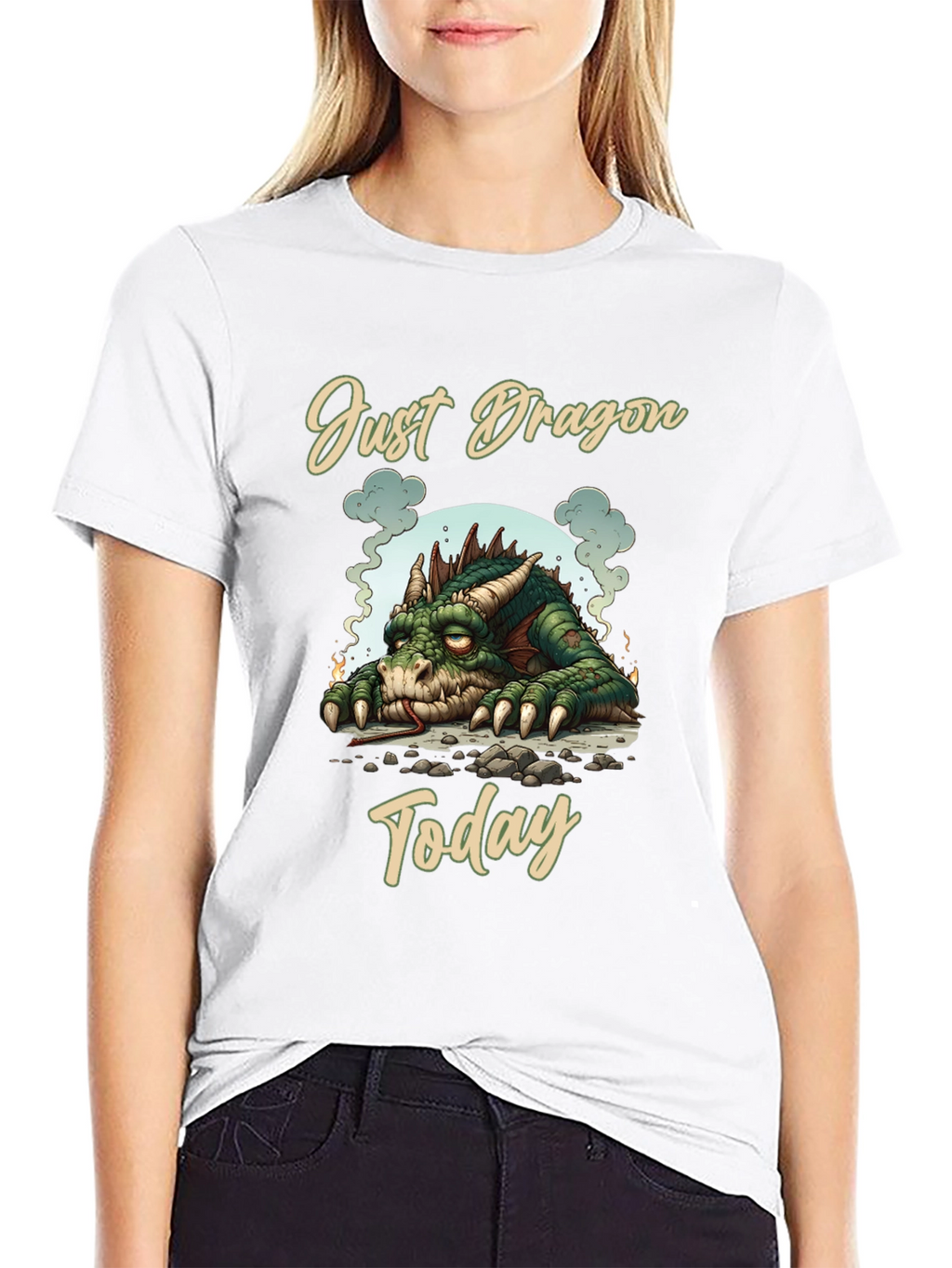 Just Dragon Today Tee Unique Graphic T-Shirt