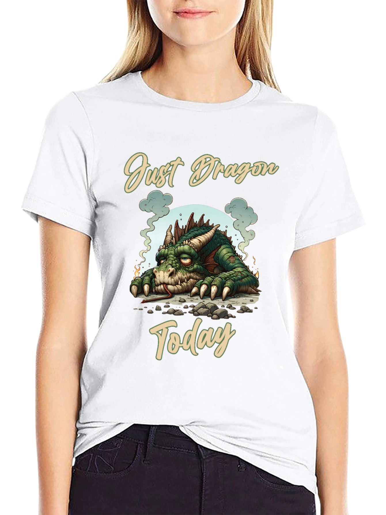 Just Dragon Today Tee Unique Graphic T-Shirt