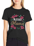 Blessed Mama Floral Graphic T-Shirt