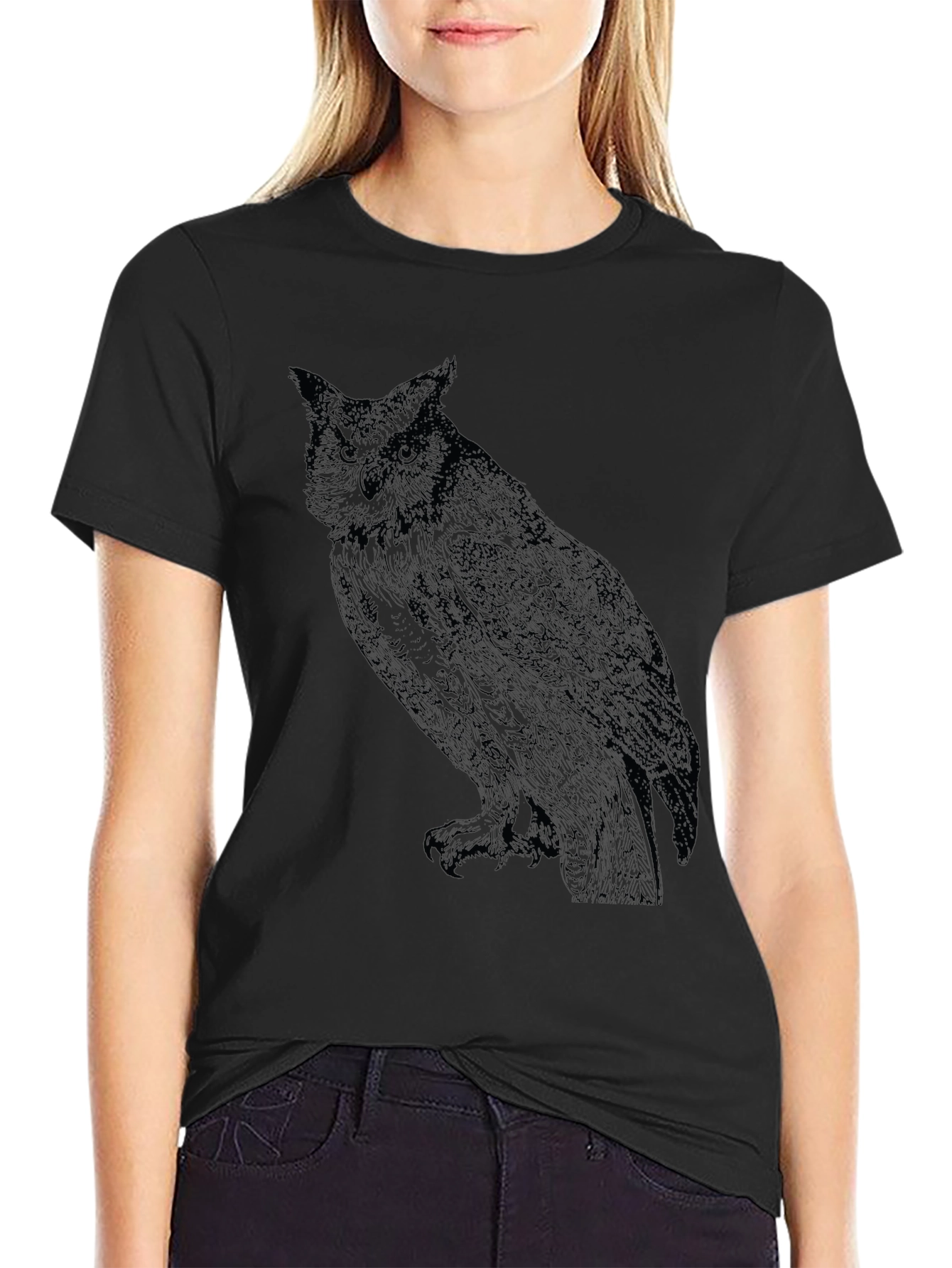 Black Owl Graphic T-Shirt - Mens