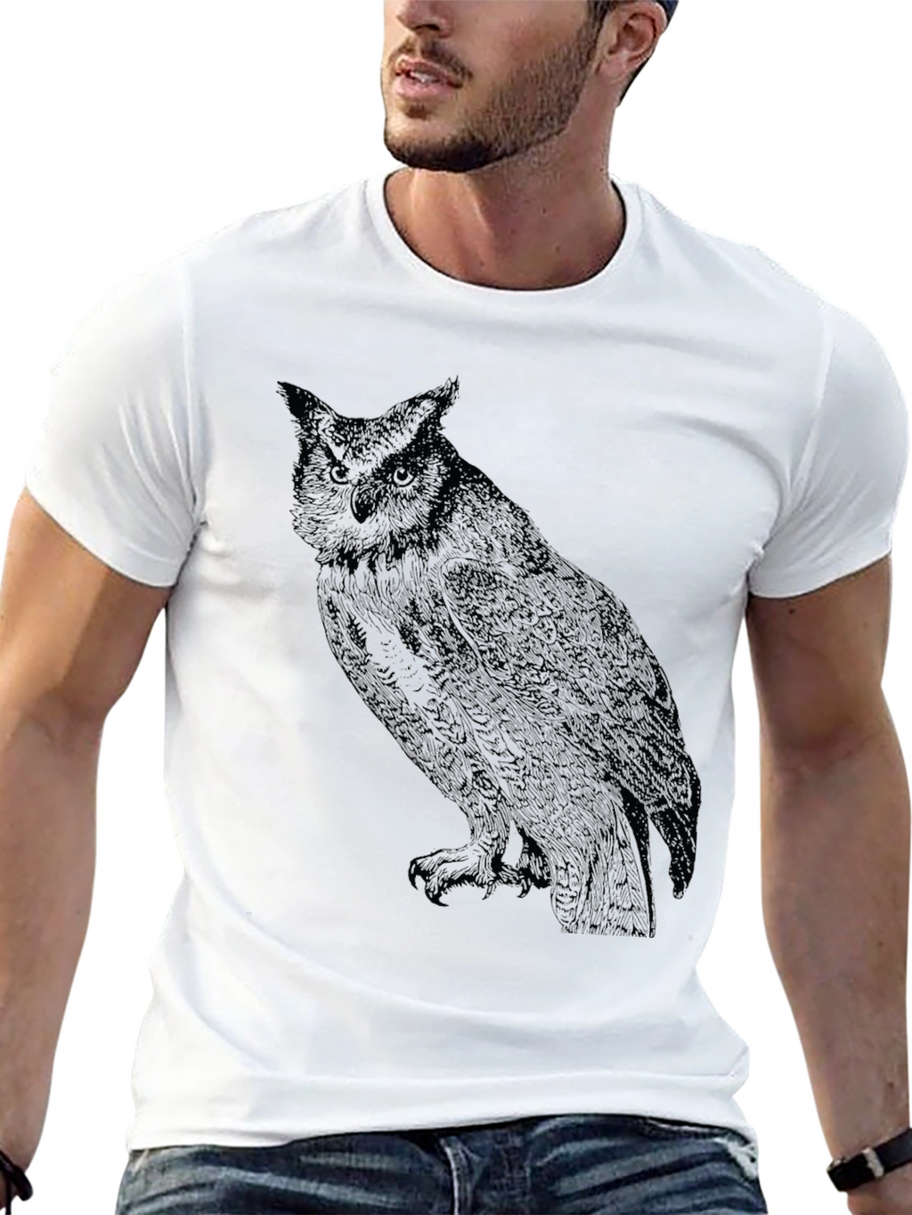 Black Owl Graphic T-Shirt - Mens