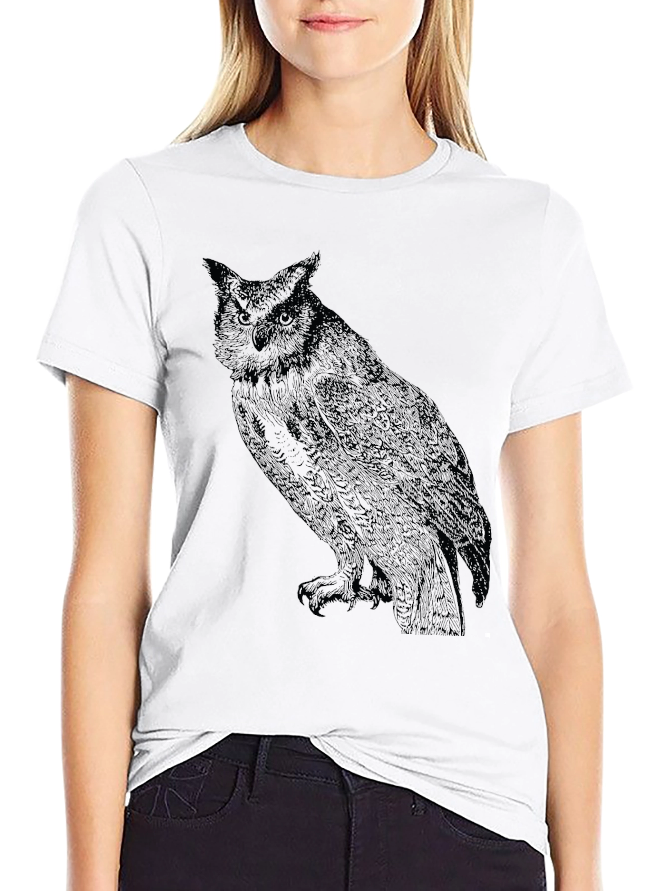 Black Owl Graphic T-Shirt - Mens
