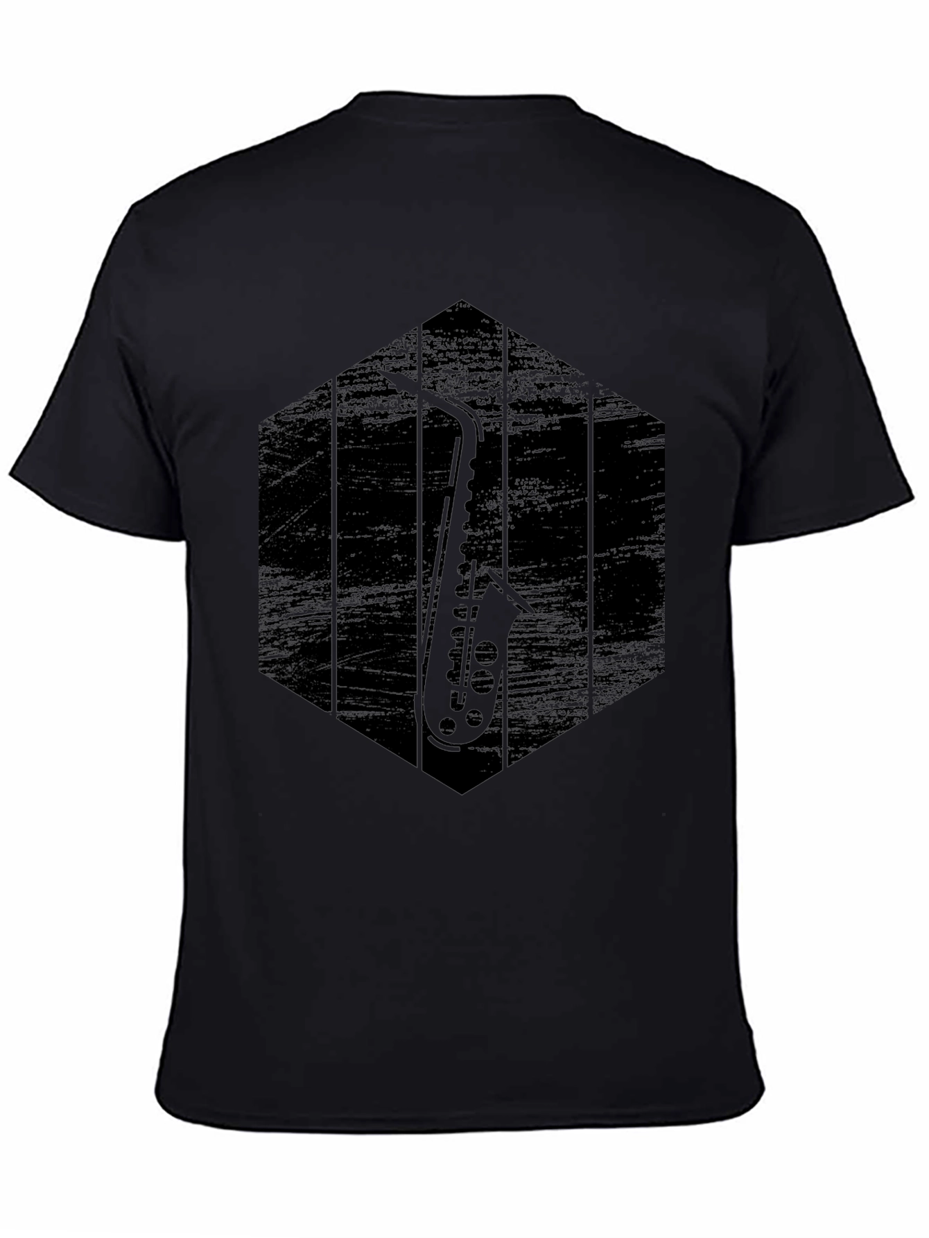 Saxophone Graphic Tee - Mens Black T-Shirt