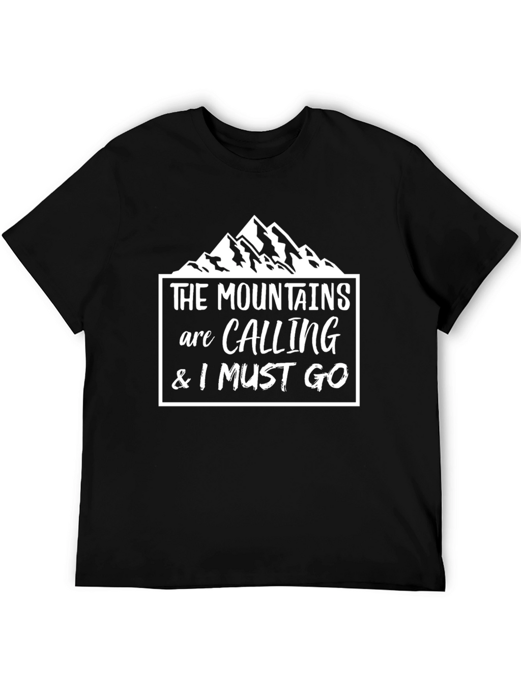 Mountains Are Calling Black Graphic Tee