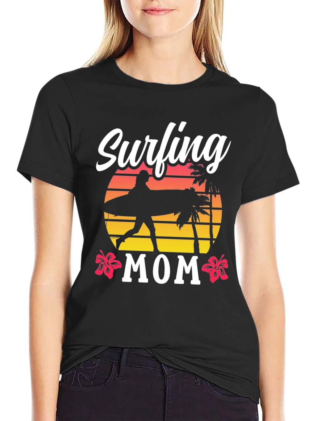 Surfing Mom T-Shirt - Beach Lover Tee