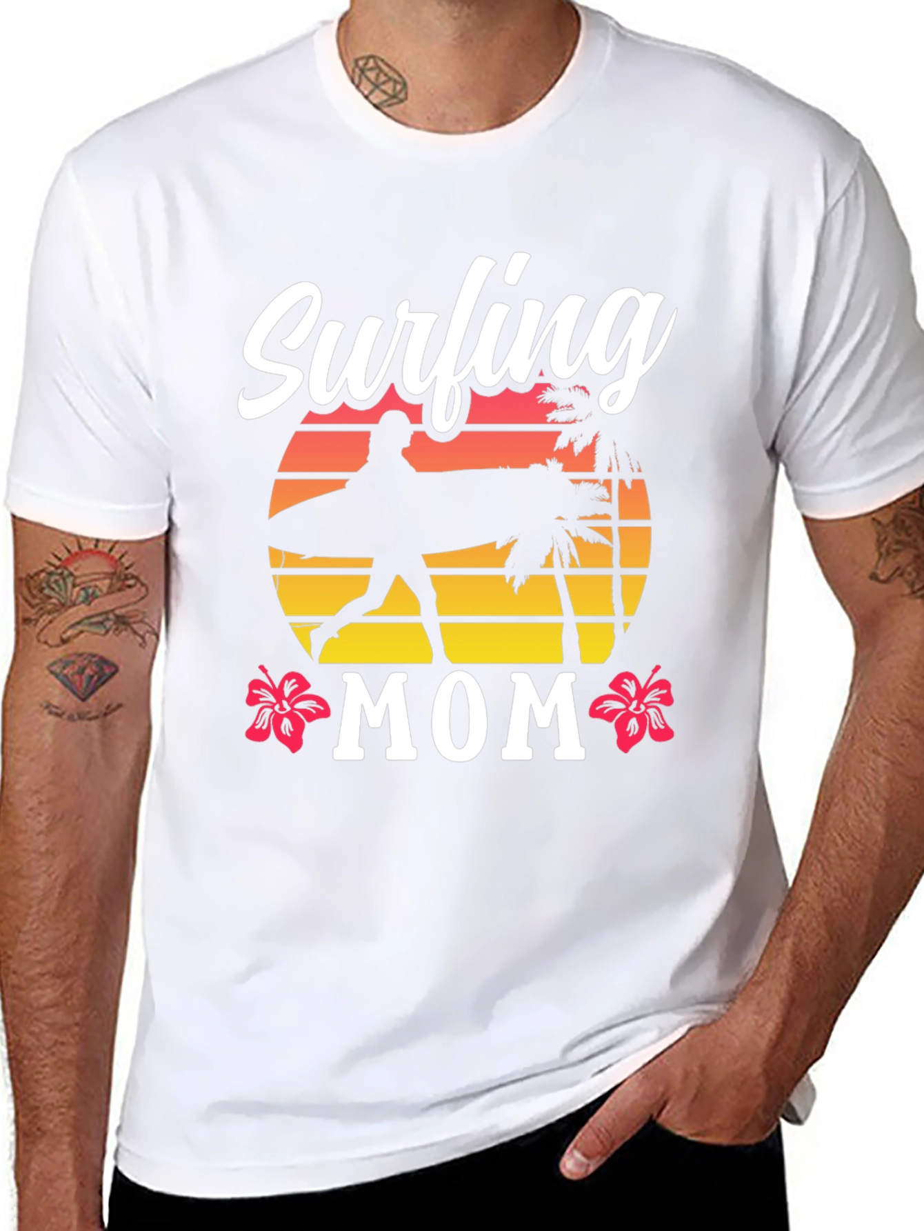 Surfing Mom T-Shirt - Beach Lover Tee