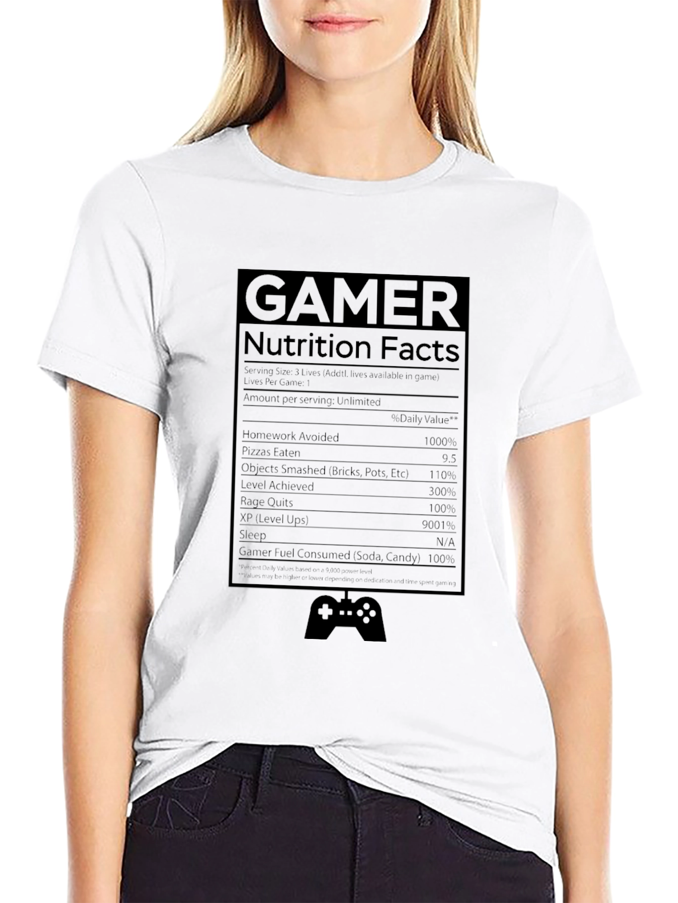 Gamer Nutrition Facts Black T-Shirt