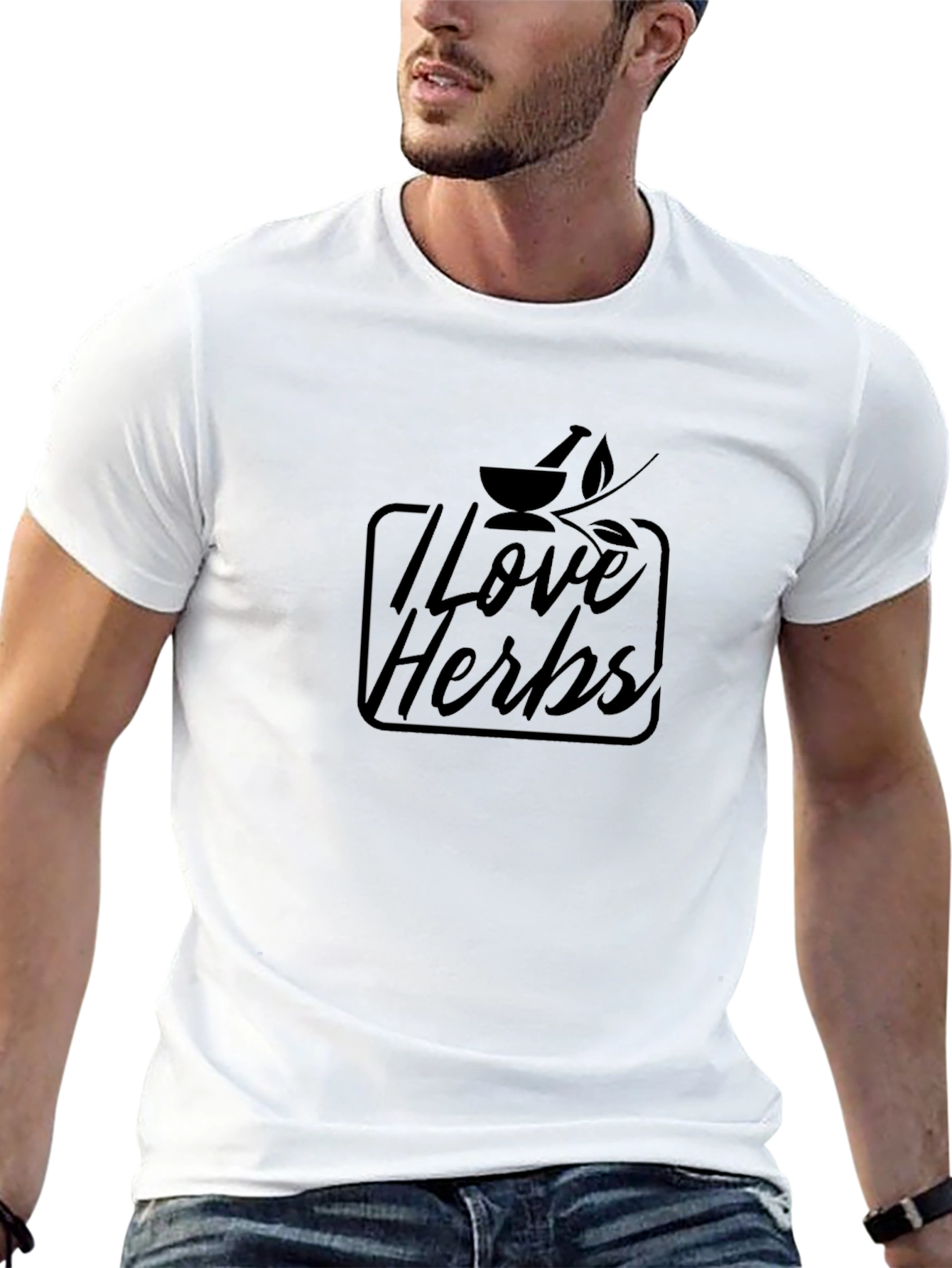 I Love Herbs Black Graphic T-Shirt