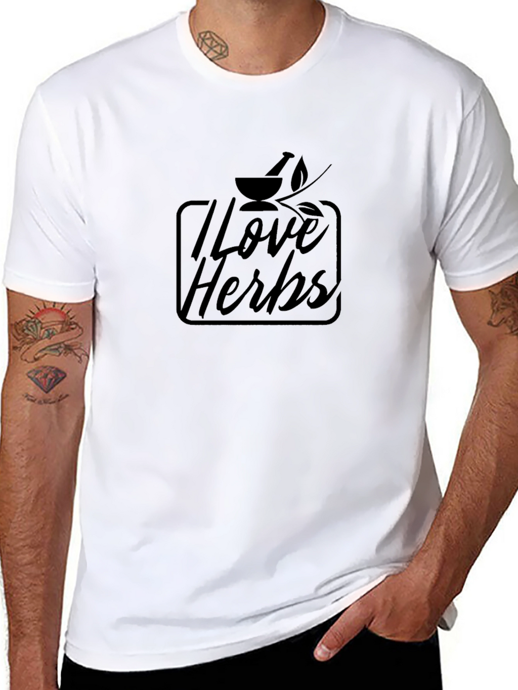 I Love Herbs Black Graphic T-Shirt