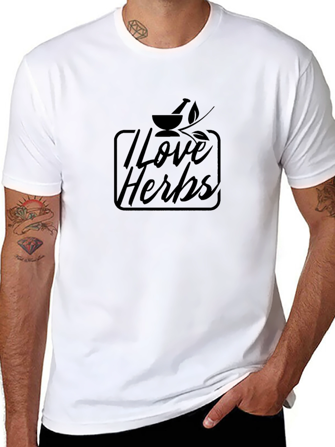 I Love Herbs Black Graphic T-Shirt
