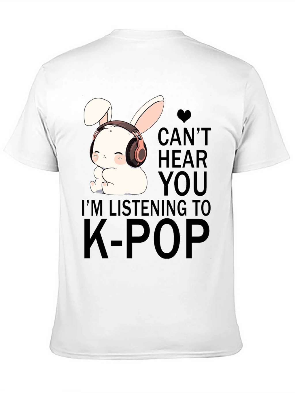 K-Pop Music T-Shirt with Cute Bunny