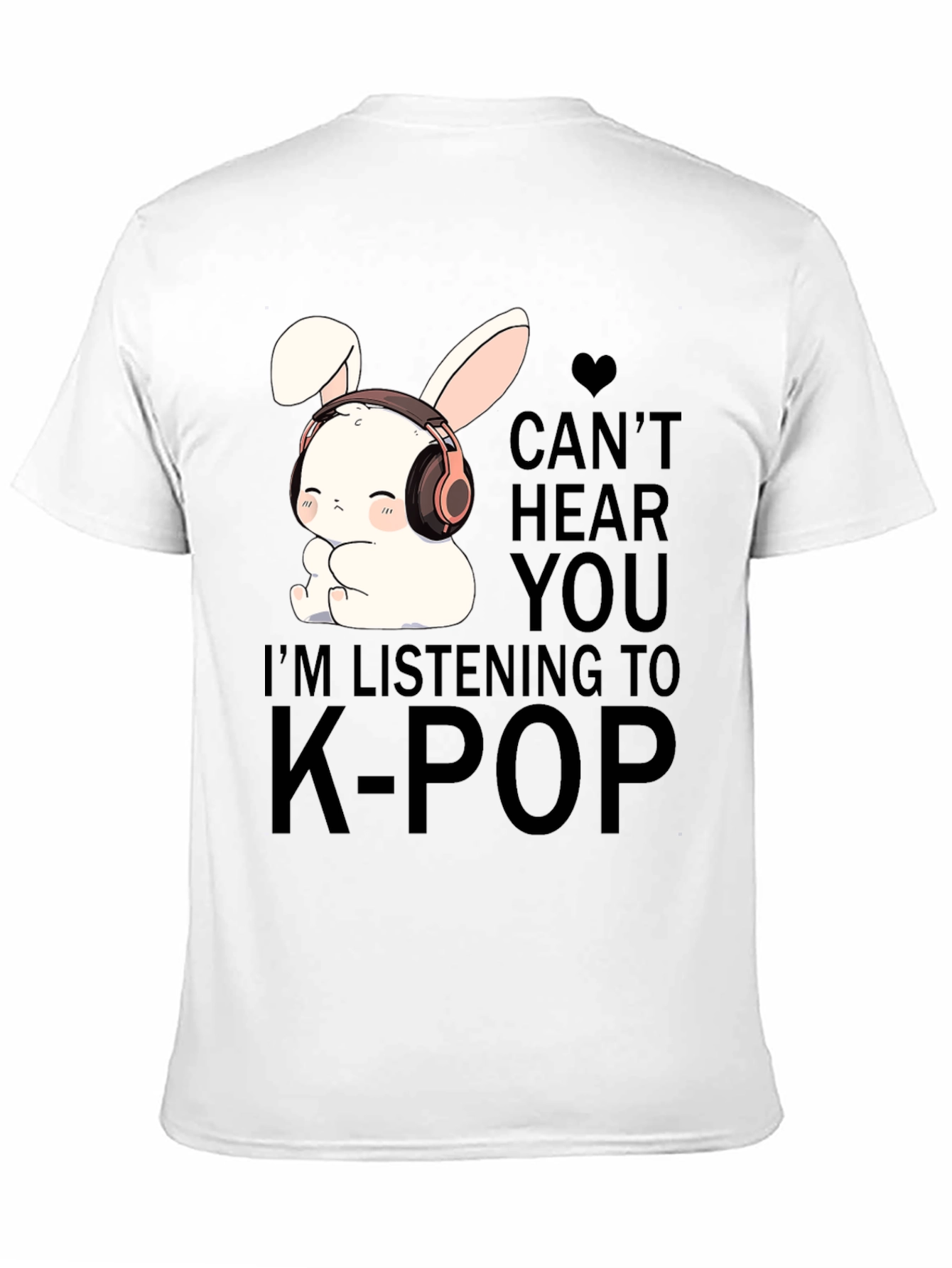 K-Pop Music T-Shirt with Cute Bunny