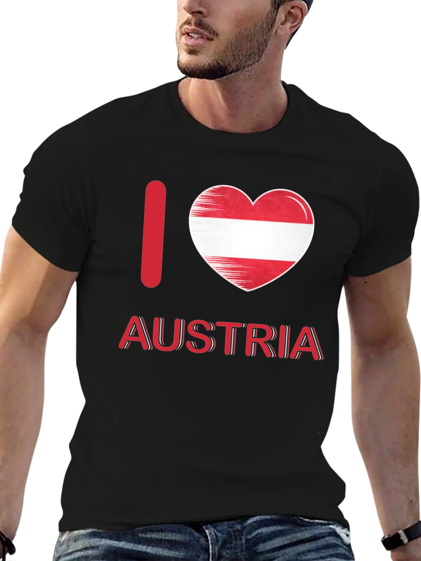 I Heart Austria T-Shirt - Black Cotton Tee
