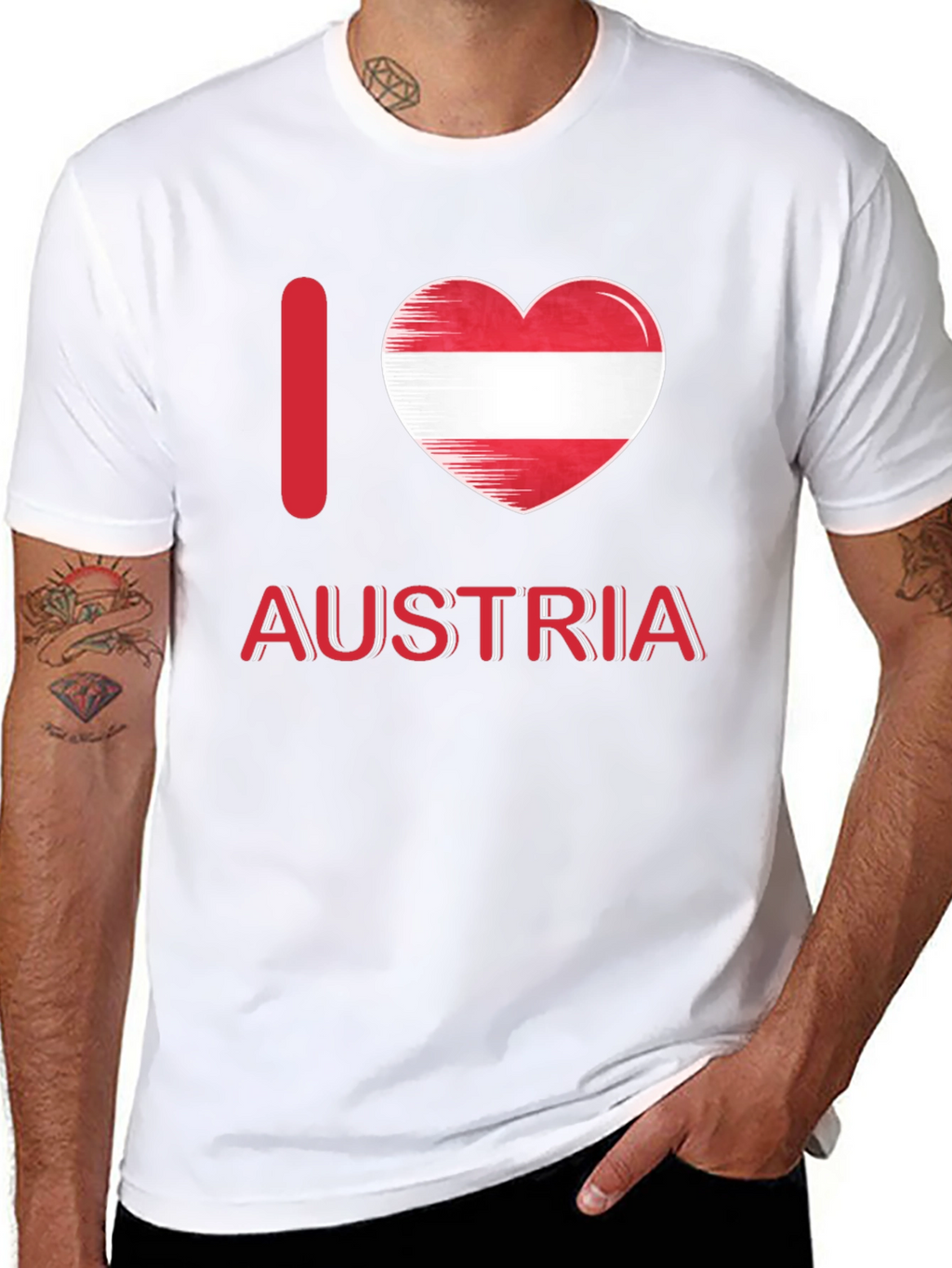 I Heart Austria T-Shirt - Black Cotton Tee