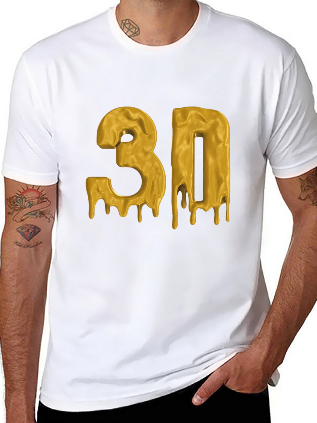 Dripping Gold 3D Graphic T-Shirt