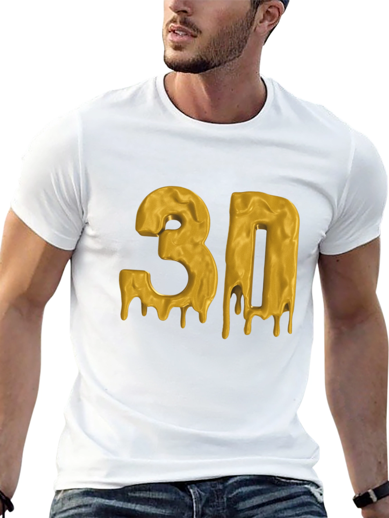 Dripping Gold 3D Graphic T-Shirt