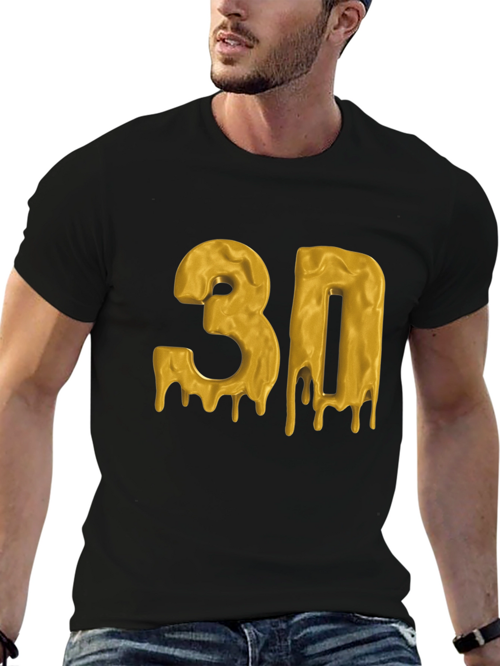 Dripping Gold 3D Graphic T-Shirt
